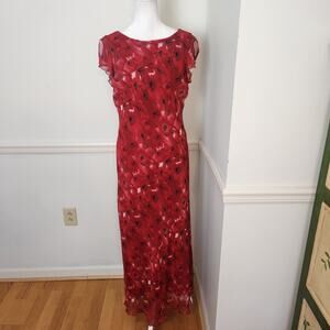 Vtg Y2K Jonathan Martin Studio Dress Sz 10 Womens Red Floral Fairy Grunge Whimsi